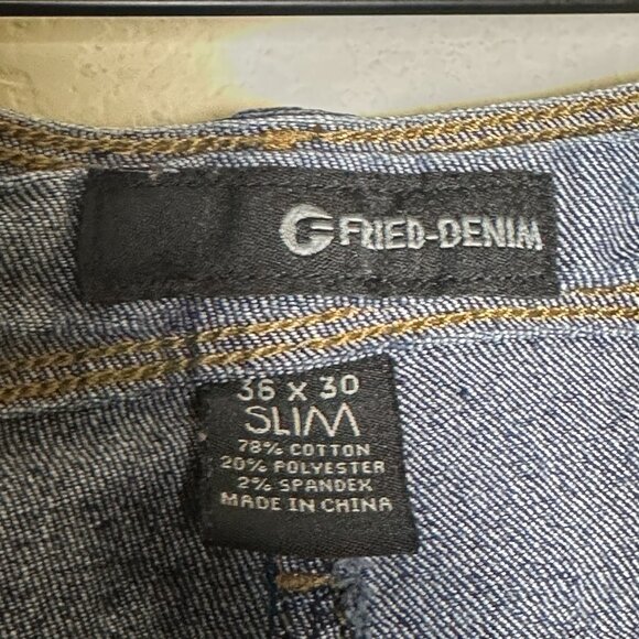 Fried Denim Straight Slim Fit Denim Jean Pant Men 36x30 Blue Punk Western Punk - Picture 6 of 11